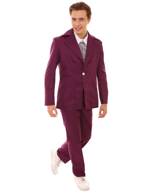 男性用 JCP-002_8 70'sロックスター スーツ コスチューム ディッキーとタイ付き プレミアム ライトパープル ハロウィンコスチューム