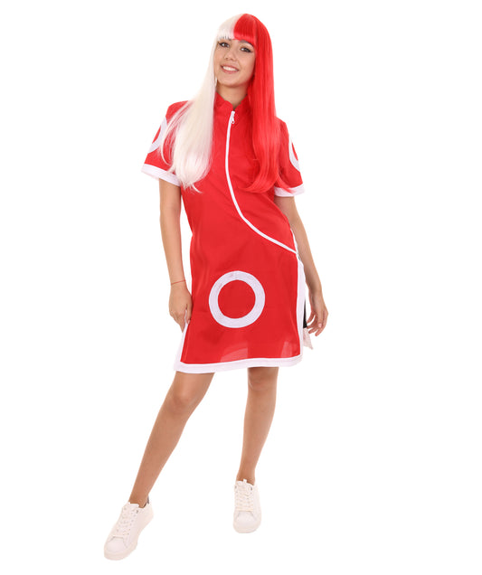 大人の女性用 JCA-023 忍者アニメコスチューム レッド&ホワイト カスプレ衣装