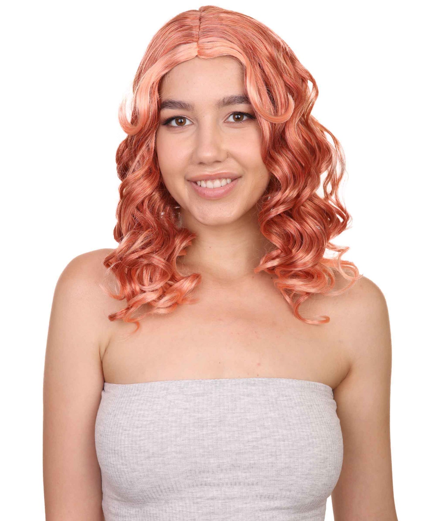 Wigs2you ハロウィンパーティープレミアム レディース H-1083 アリスウィッグ 鏡の国のアリス ピーチ色