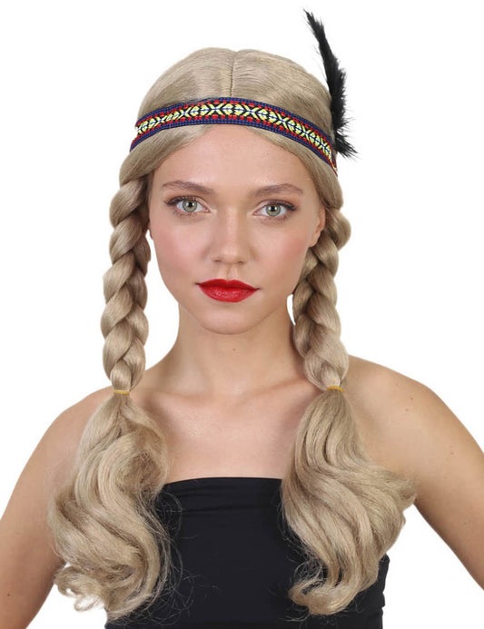 Wigs2you ハロウィンパーティープレミアムレディース H-1473 美しいルックを手に入れよう!ネイティブインディアンスタイルのウィッグ