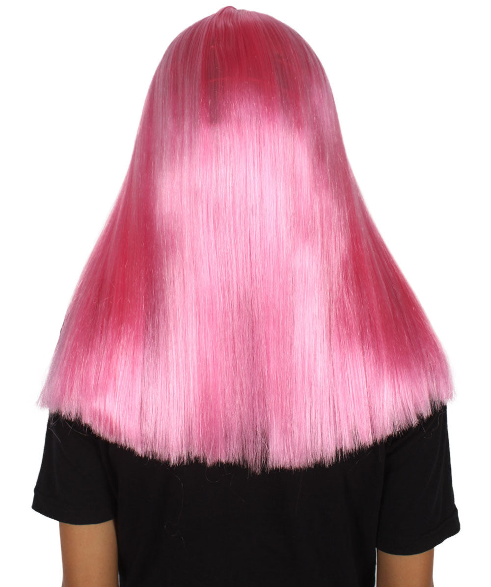 グラマラス ピンク 女性用ウィッグ H-3578 ストレートミディアム ファンシーコスプレハロウィンウィッグ プレミアム 通気性の良い キャップレスキャップ