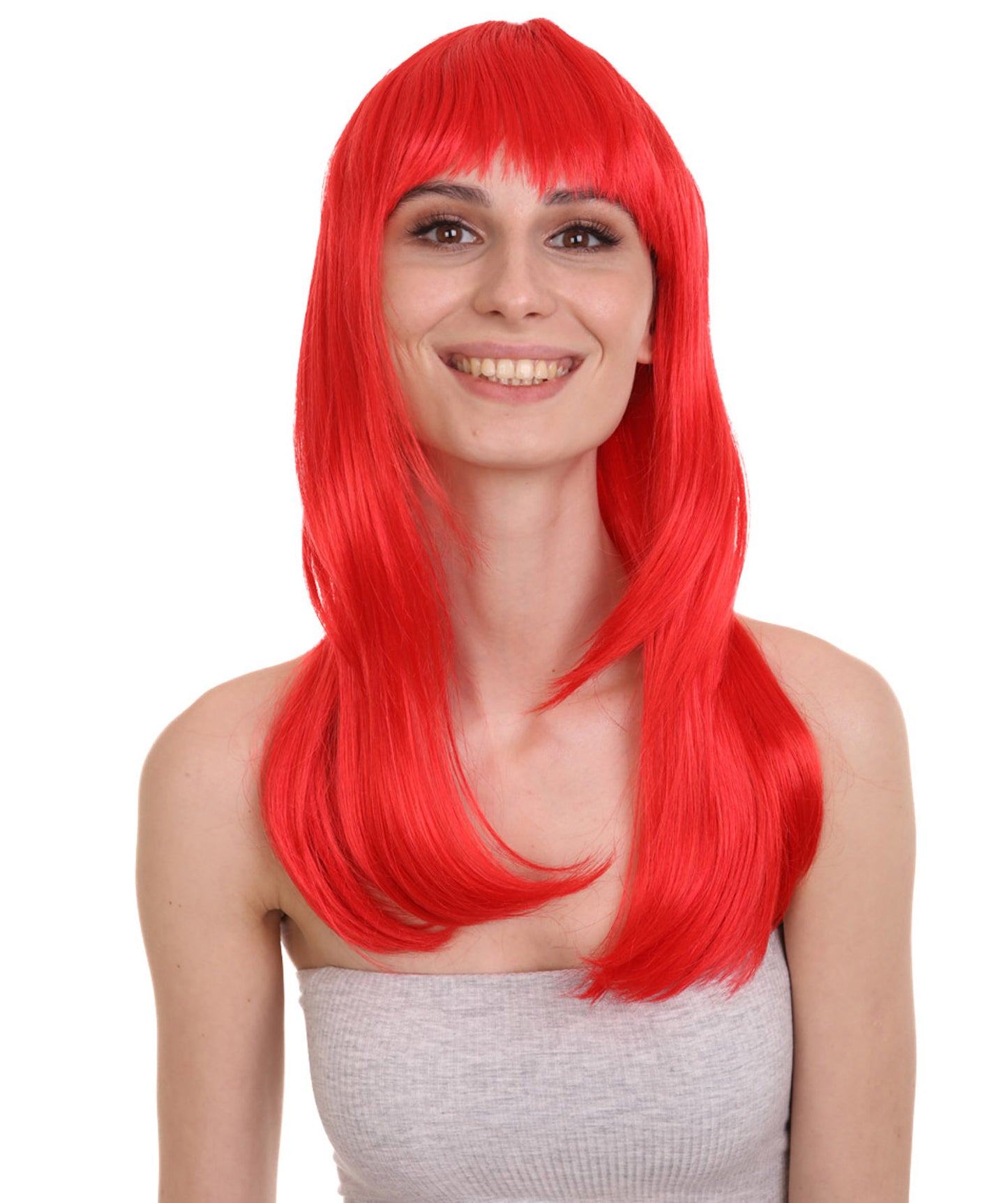 Wigs2you ハロウィンパーティープレミアムレディース H-1036 とても快適なグラマーグリーンウィッグ レッドカラー