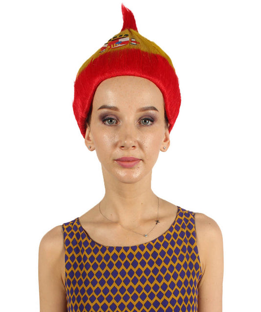 女性用コスプレウィッグ スペイン国旗 トロールスタイル H-3991 国の誇り プレミアム通気性キャップレスキャップ