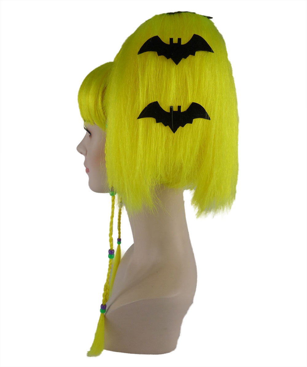 Wigs2you ハロウィンパーティープレミアム レディース H-699 バットエンジェルウィッグ ネオンイエロー色