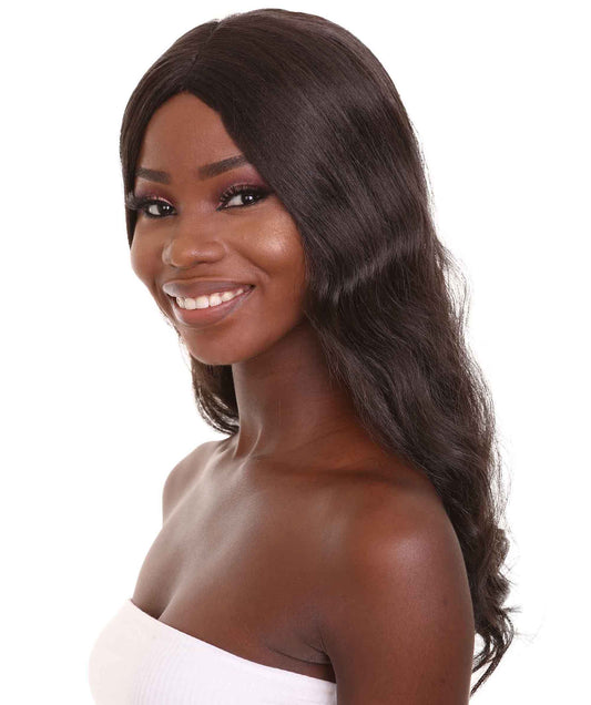 ハロウィンパーティープレミアム H-5245 女性用ストレートミディアムレングスインペリアルアーミーウィッグ ブラック