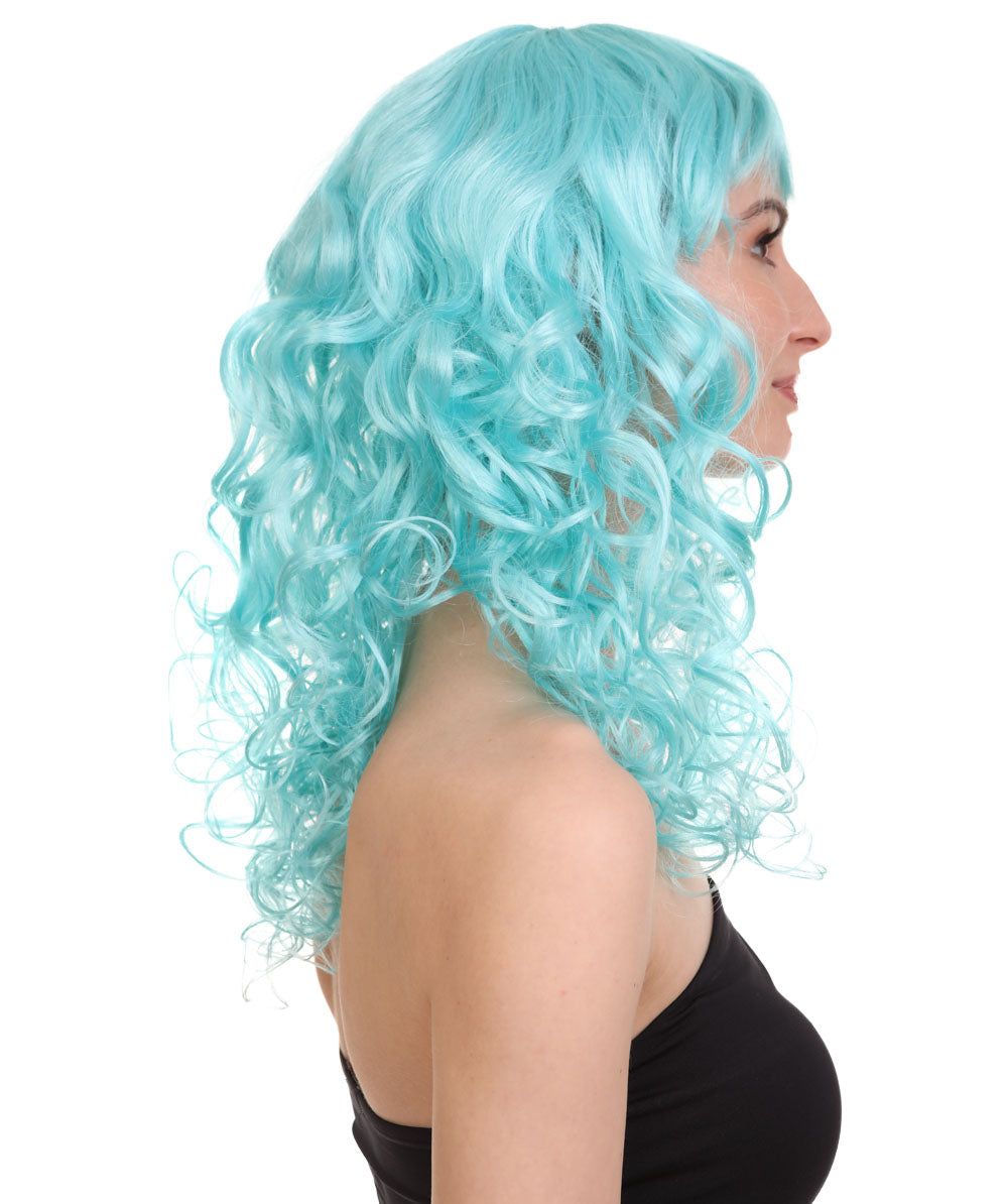 Wigs2you ハロウィンパーティープレミアム レディース H-1004 着用しやすい ベラウィッグ ブルーレイク色