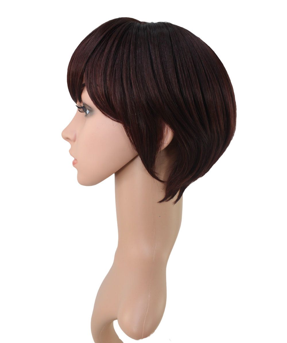 耐熱商品。束間の有る毛流れがおしゃれ、カジュアルになり過ぎない女っぽいショートスタイルです。 ウィッグネット付きW-1009
