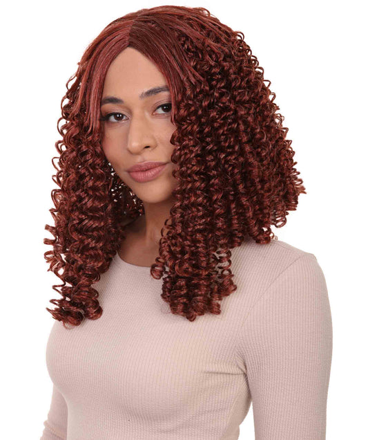 ハロウィンパーティ プレミアム H-4543 18世紀植民地時代のレディのカーリーオーバーンヒストリカルウィッグ