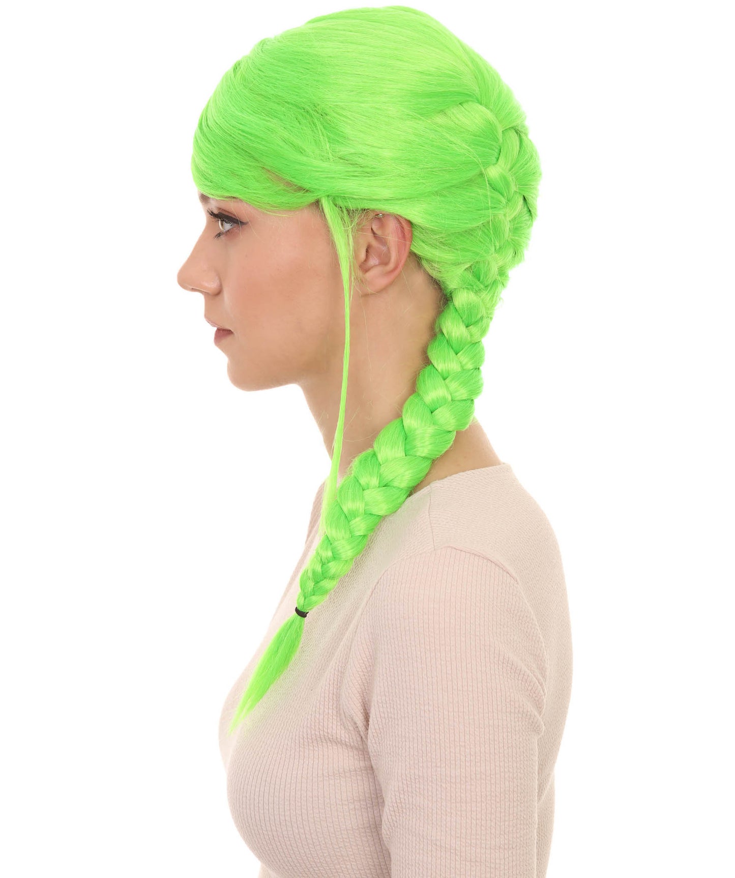 Wigs2you ハロウィン パーティー プレミアム レディース H-1164 とても快適なライム編み込みウィッグ