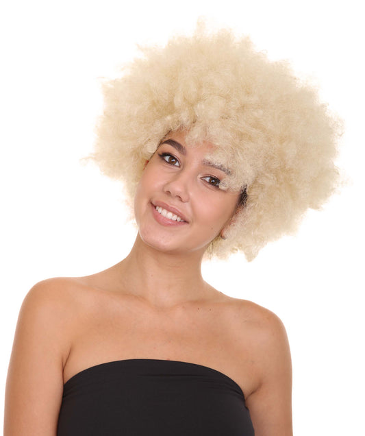 ブロンドアフロレディースウィッグ H-2705 ファンシーキャラクターハロウィンパーティープレミアムウィッグ
