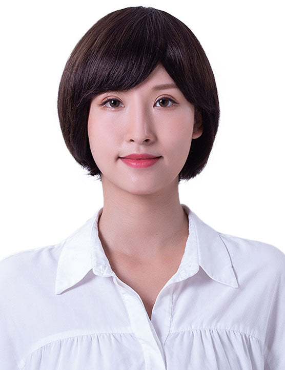 30歳〜40歳 若者の短い HT-019 100% ヒューマンヘア ナチュラルエレガンス ハンドタイド ヒューマンヘア束