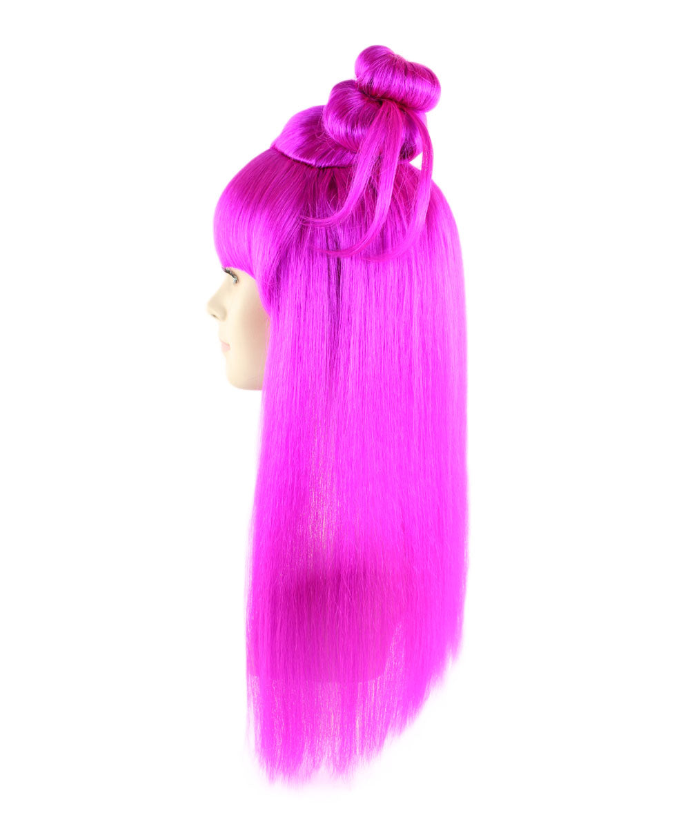 Wigs2you ハロウィン パーティー プレミアム レディース H-1229 快適なフィット感のネオン フューシャ アジアン プリンセス ウィッグ