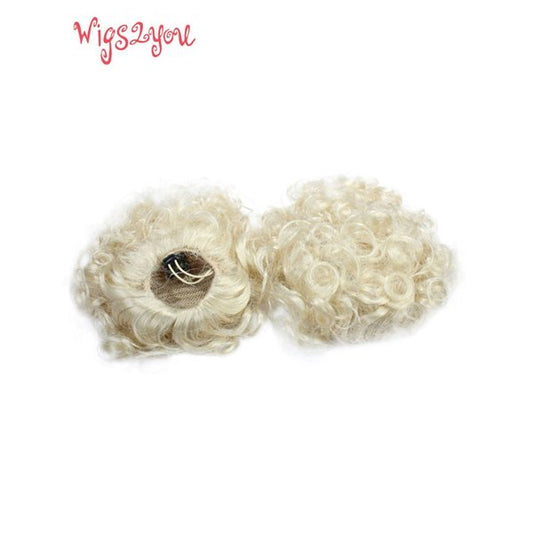 レディースファッション W-8313 セットポニーテール コームクリップデザイン プラチナブロンド ヘアピースウィッグ 合成繊維