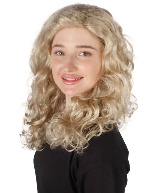 ブロンドの情熱大人婦人用かつら 縮れた魅力的なコスプレ・ハロウィンかつら 割増空気を通すCaplessなキャップH-349