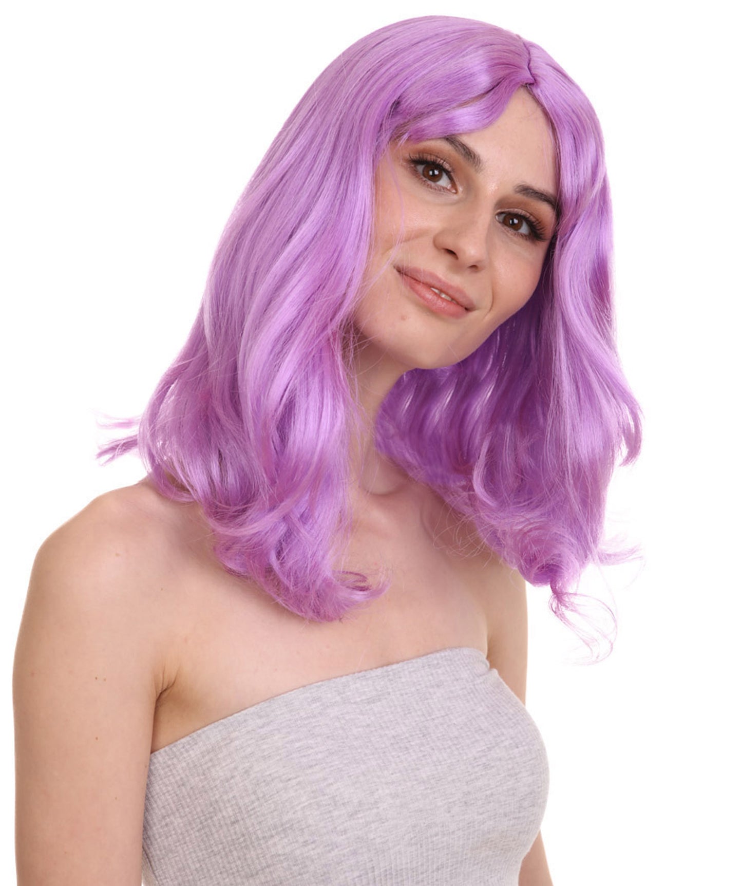 Wigs2you ハロウィン パーティー プレミアム レディース H-1281 着けやすい 快適なフィット感 パープル ページボーイ ウィッグ