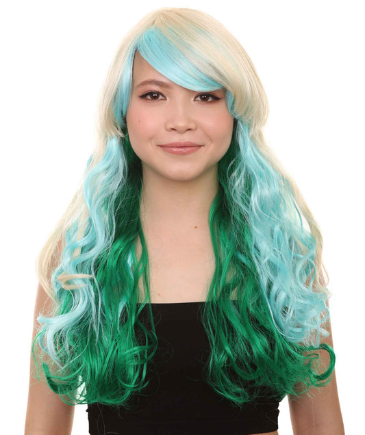 ハロウィンパーティー プレミアム 女性用 H-2631 ミックス ロング カーリー ウェーブィ ウィッグ