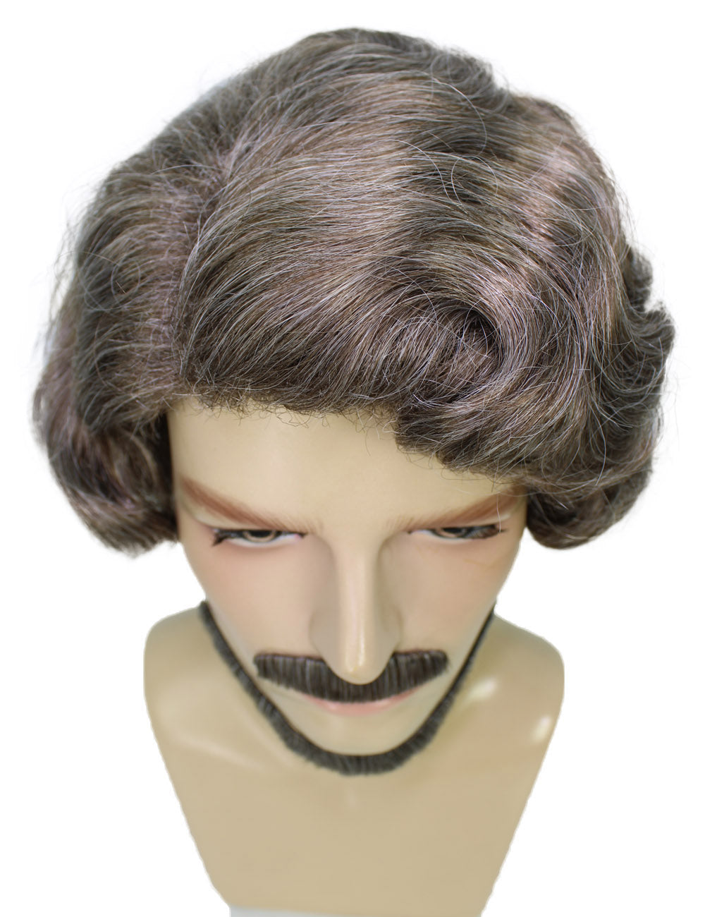 ハロウィンパーティ プレミアムメンズ H-5496 ザ・プロフェッサーブラウンウィッグ 口ひげ&ヒゲセット 合成繊維の髪