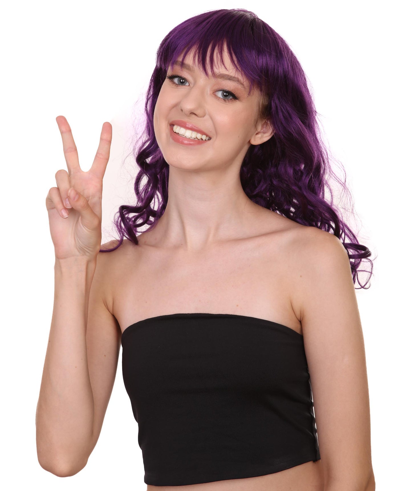 Wigs2you ハロウィンパーティープレミアム レディース H-1009 着用しやすい ベラウィッグ バイオレットカラー
