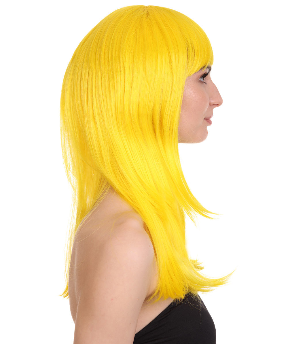 Wigs2you ハロウィン パーティー プレミアム レディース H-1042 とても快適なグラマー グリーンウィッグ イエローカラー