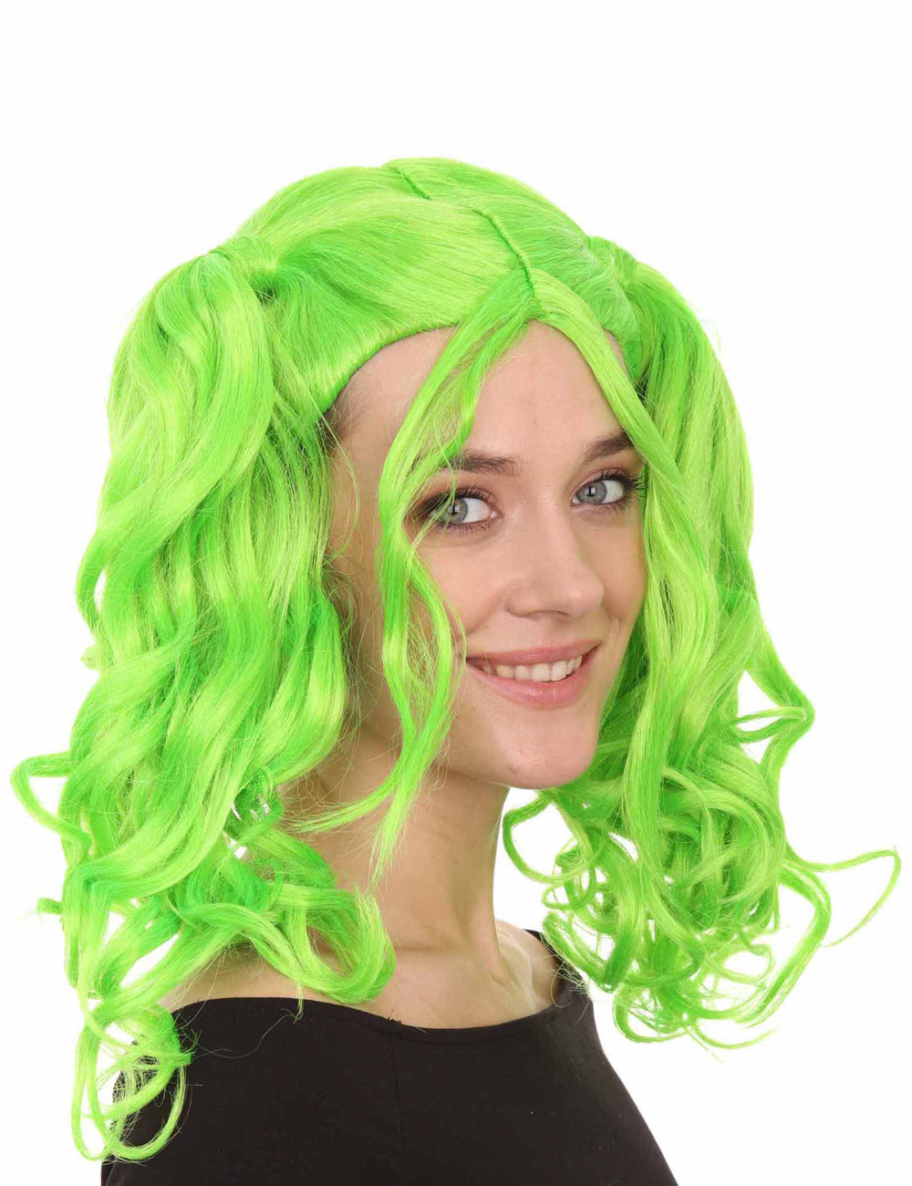 Wigs2you ハロウィンパーティー プレミアム レディース H-740 ドリー ピグテール ウィッグ ライムカラー