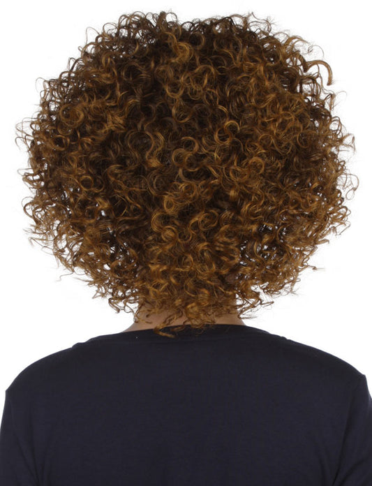 レディースファッション W-812A カーリースタイル チェストナットブラウンハーフウィッグ ヒートスタイル可能 合成繊維