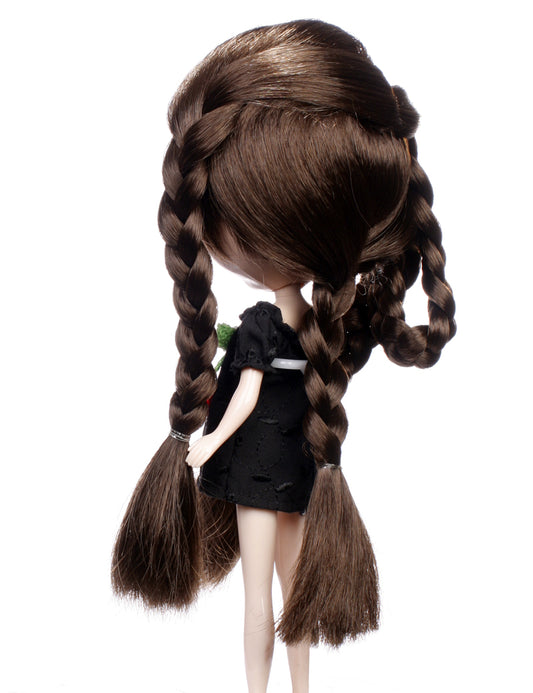 長くてまっすぐな可愛らしい三つ編みのスタイルの人形のウィッグ B-106 創造的で美しいデザイン