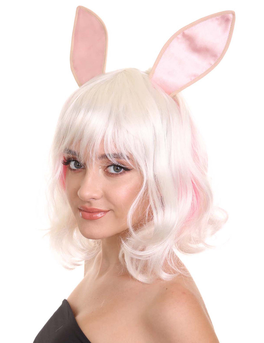 Wigs2you ハロウィン パーティー プレミアム レディース H-1452 簡単装着 快適なフィット感 イースターバニー ホワイト&ピンク ウィッグ II