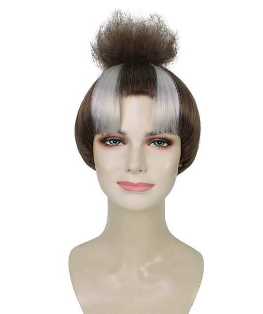 レディース H-5945 ブラックとホワイト ウィッグ パーティーとコスプレに最適 合成ファイバー