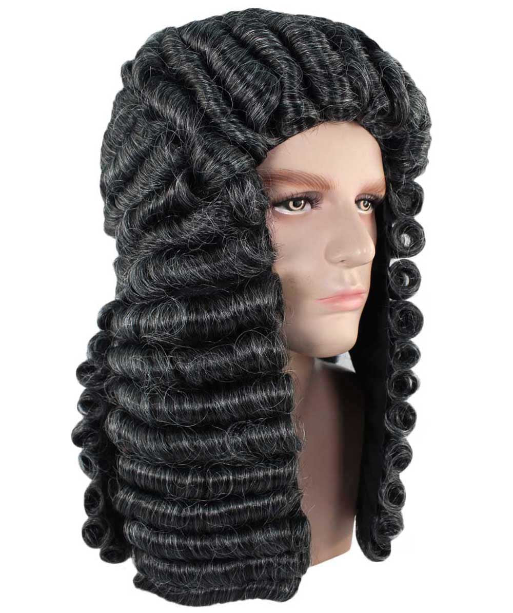 ハロウィンパーティ プレミアム男性用 H-4273 コロニアル判事 ブラックロングウィッグ