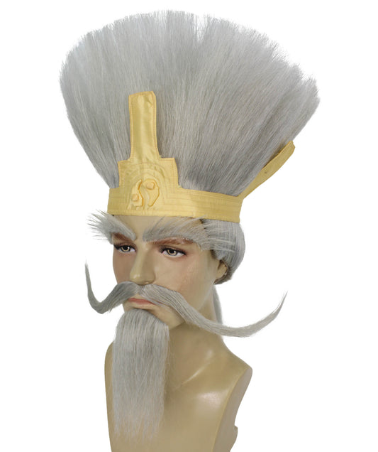 メンズ H-6102 ブラック & ブロンド コスプレ アニメ キャラクター スパイキー ヘアウィッグ ハロウィンに最適 難燃性合成繊維