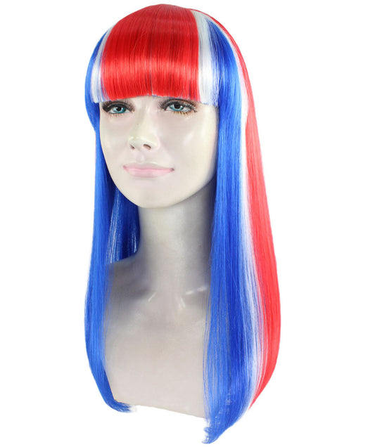 ハロウィンパーティープレミアムレディース Flag-003  マルチカラー ファンシーキャラクターファッション ロングウィッグ ソフト合成繊維