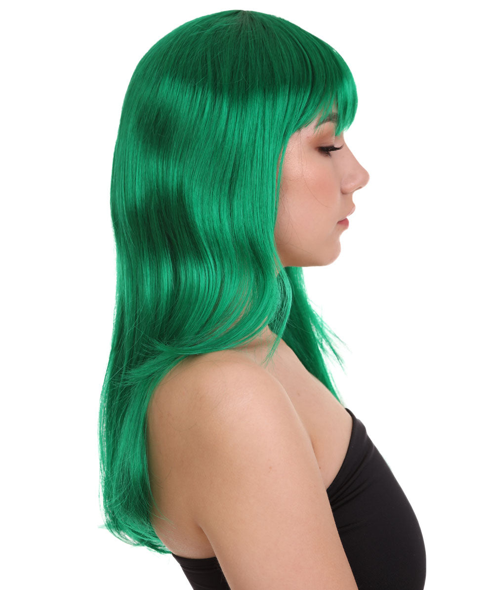 Wigs2you ハロウィン パーティー プレミアム レディース H-1044 とても快適なグラマー グリーン ウィッグ ダークグリーン色
