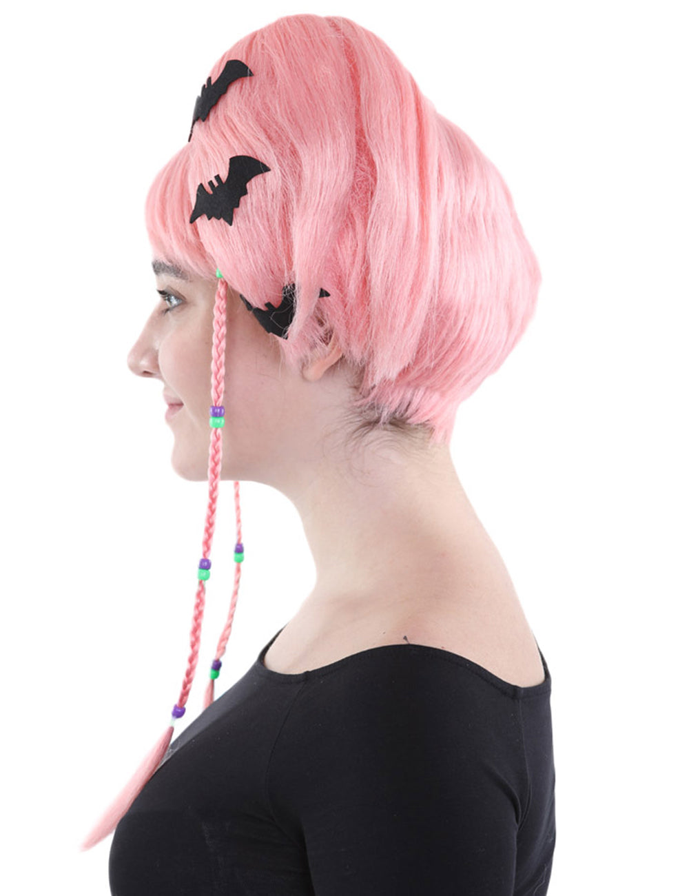 Wigs2you ハロウィンパーティープレミアム レディース H-715 バットエンジェルウィッグ コーラルカラー