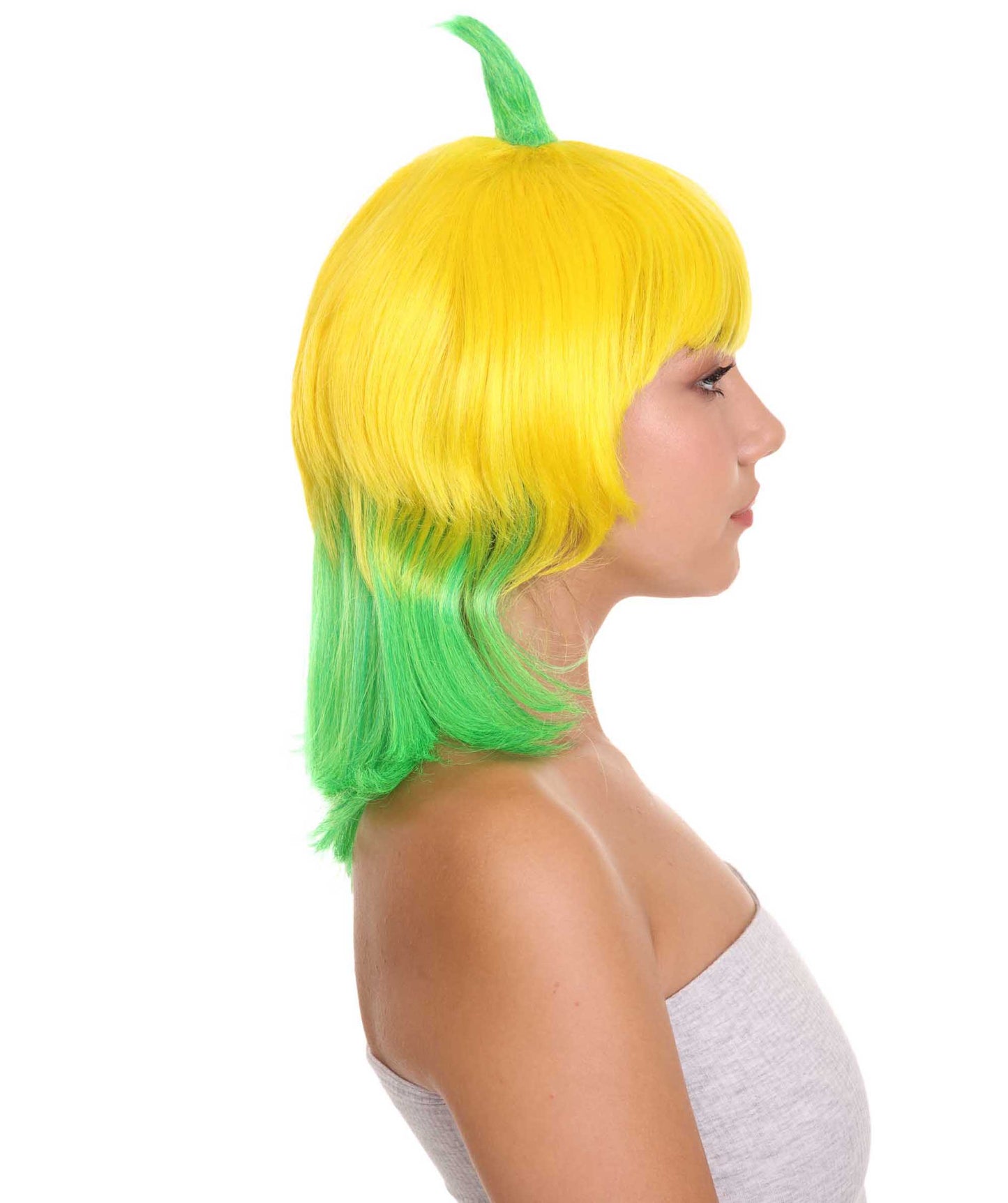 Wigs2you ハロウィンパーティ プレミアムレディース H-2041 着用しやすく とても快適 バナナクイーンイエロー&グリーンウィッグ あなたの美しさを引き立てる