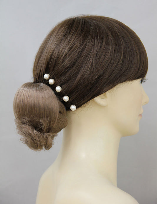 下の部分にお花の様なアレンジをプラスした可愛いらしいシニヨン和装ウィッグ | 浴衣にもあいそう | W-8424