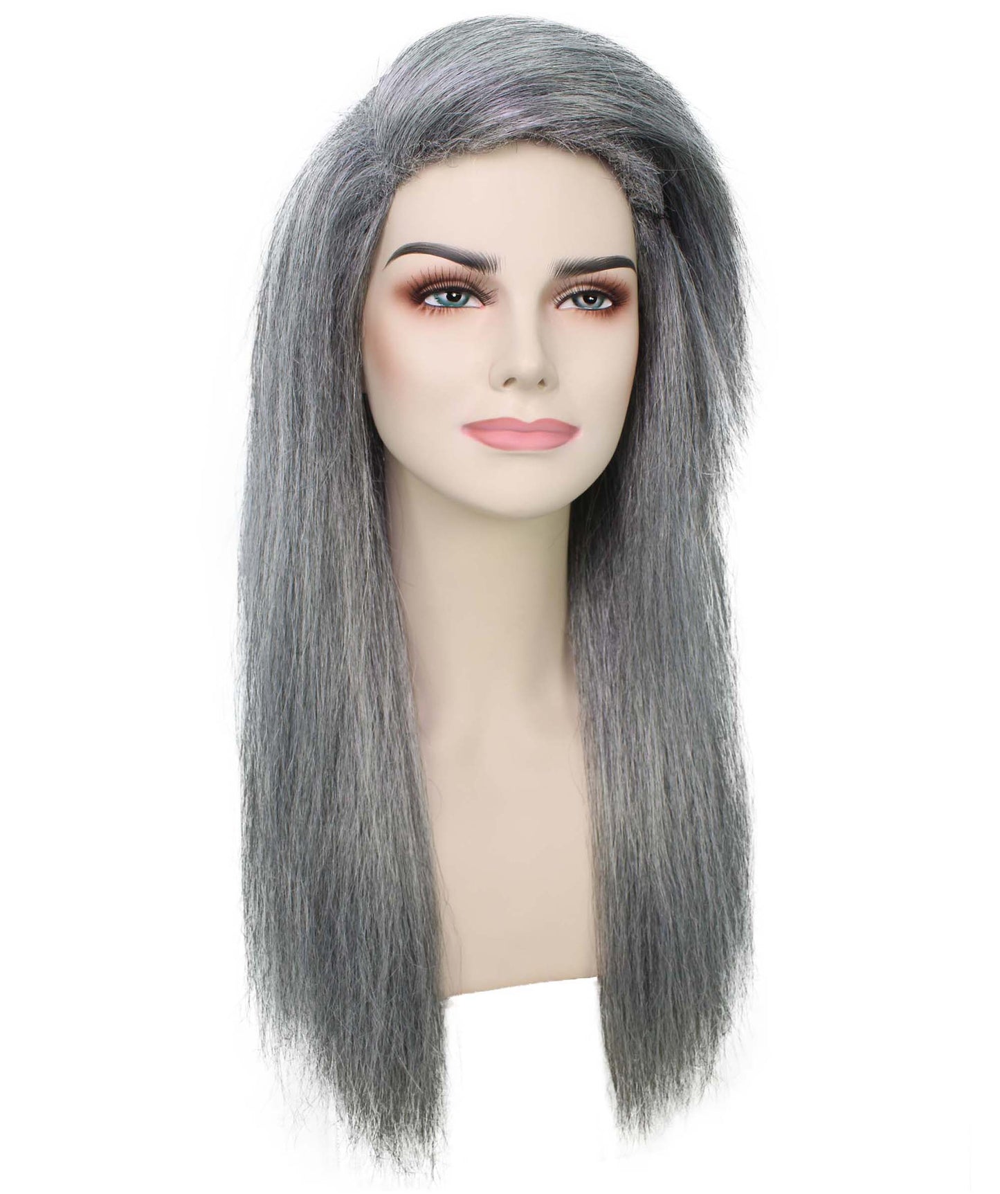 女性用ロングストレートサイドパートコスプレウィッグ グレー H-5220_28 ファンシースタイル プレミアムハロウィンパーティーウィッグコレクション