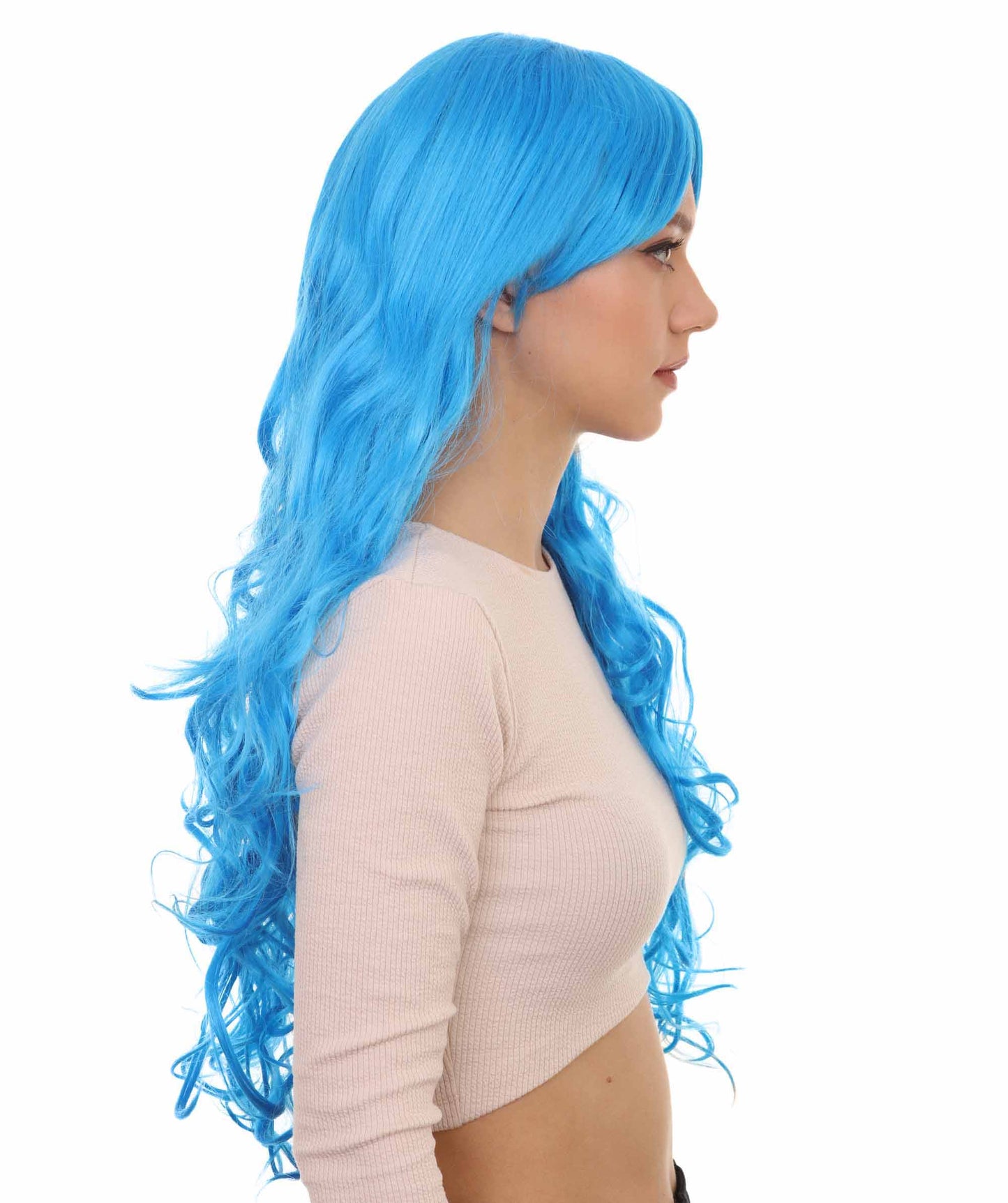 Wigs2you ハロウィンパーティ プレミアムレディース H-2038 着用しやすく とても快適 ロングカーリーブルーウィッグ あなたの美しさを引き立てる