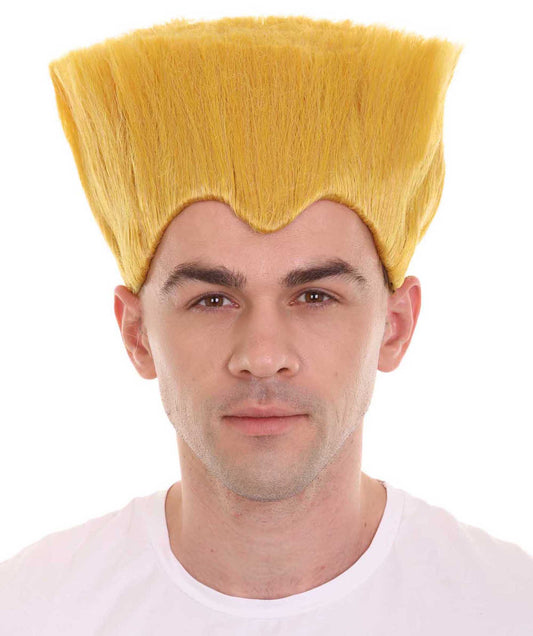 ハロウィンパーティプレミアムメンズ H-5560 コロネルジェネラルコスプレウィッグ エレクトリックイエロースパイクヘア