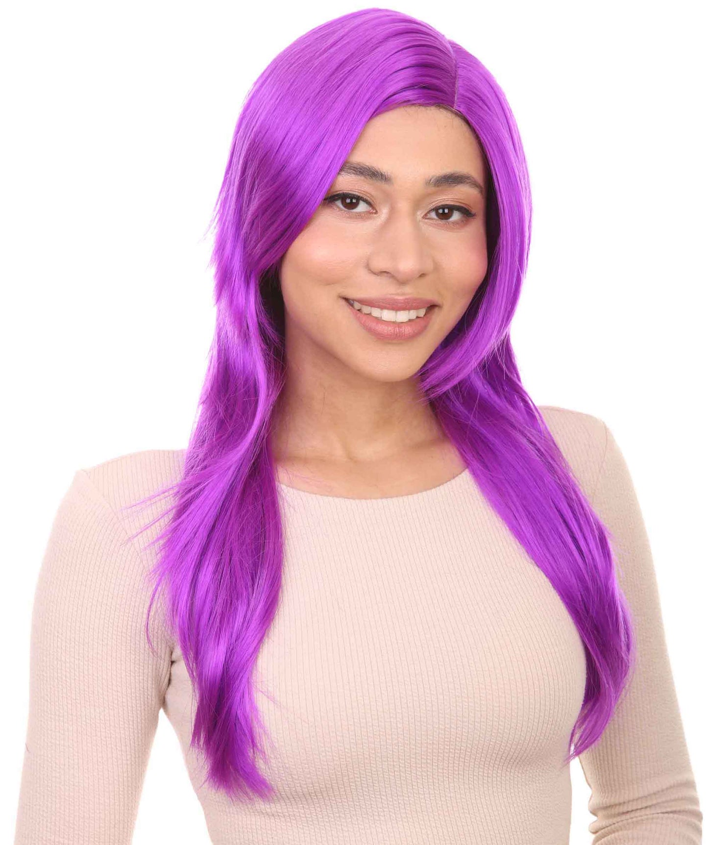 Wigs2you ハロウィンパーティープレミアム H-962 3レイヤーのパーティーガールウィッグ ネオンパープル色