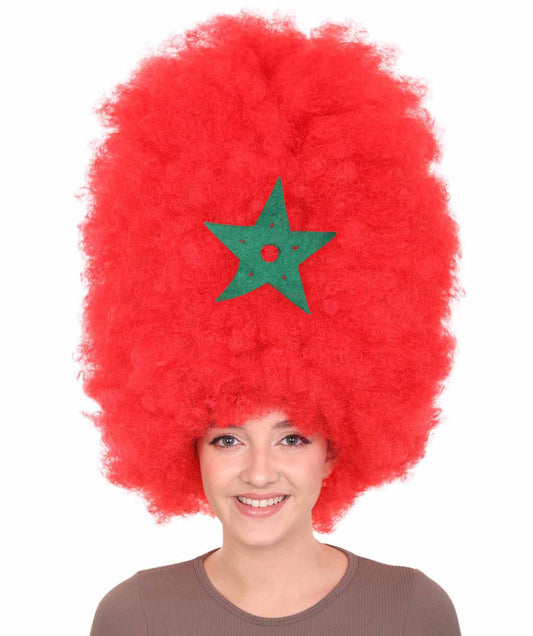 モロッコフラッグ スポーツパーティージャンボアフロウィッグ H-3969 プレミアム 通気性の良い キャップレスキャップ