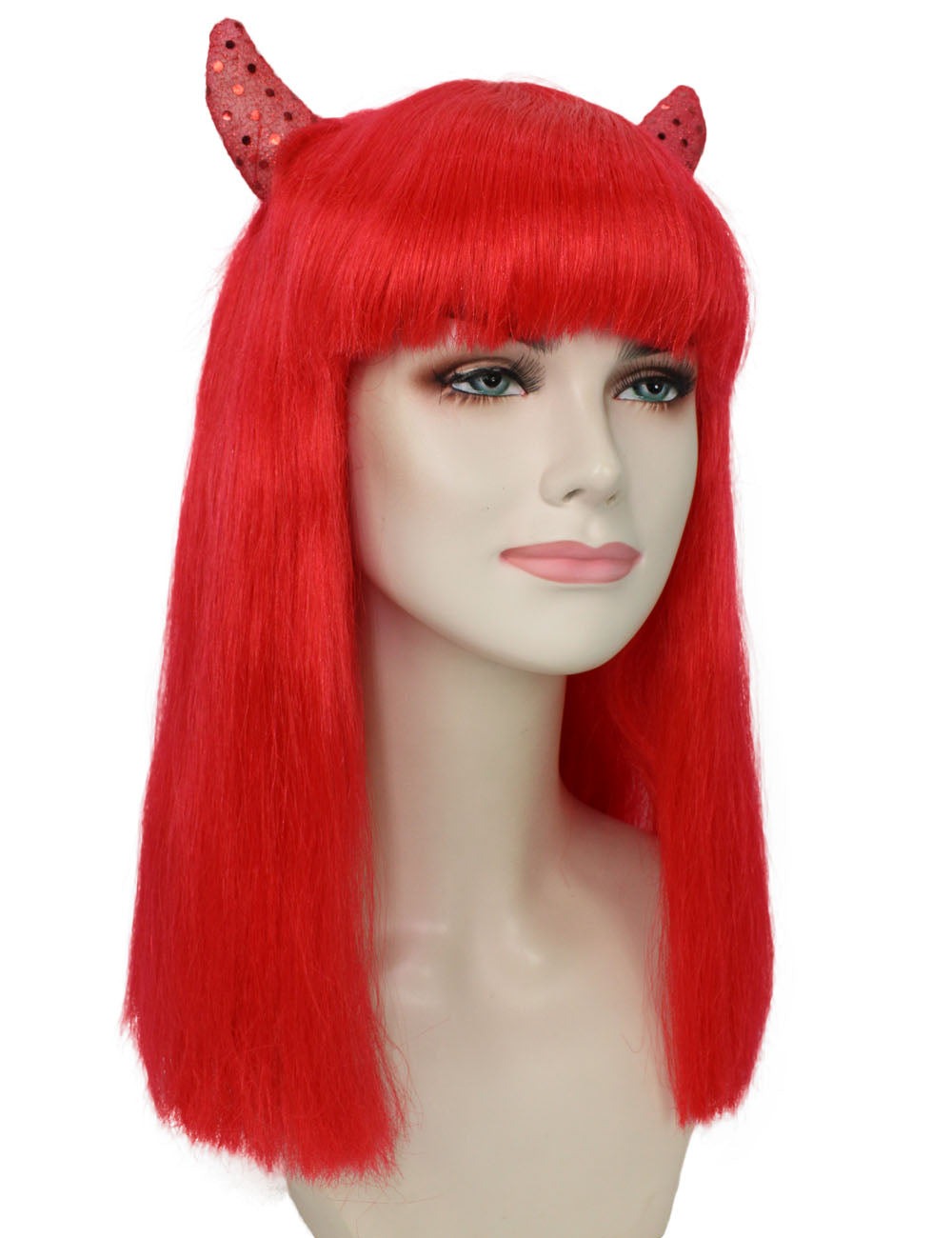 ハロウィンパーティ プレミアムレディース H-5341 イービル レッド セミロング ウィッグ