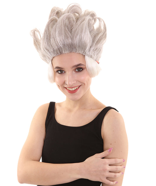 女性用グレーストレートスパイクド トレンディアンダーザシーウィッグ グレー H-5286 プレミアムパーティーウィッグコレクション