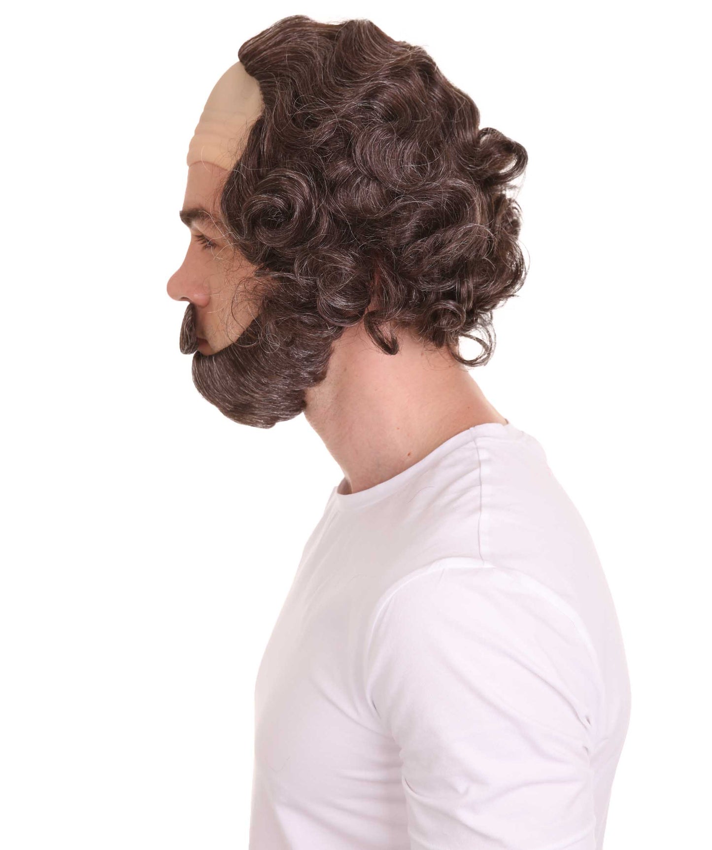ハロウィンパーティ プレミアム 男性用 H-4416 ウィリアム・シェイクスピア ブラウンウィッグとフルひげセット