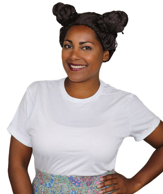 ハロウィンパーティープレミアムレディース H-4665 シュリ ブラックパンサー バンズ ブラウンウィッグ 通気性の良いキャップレスキャップ