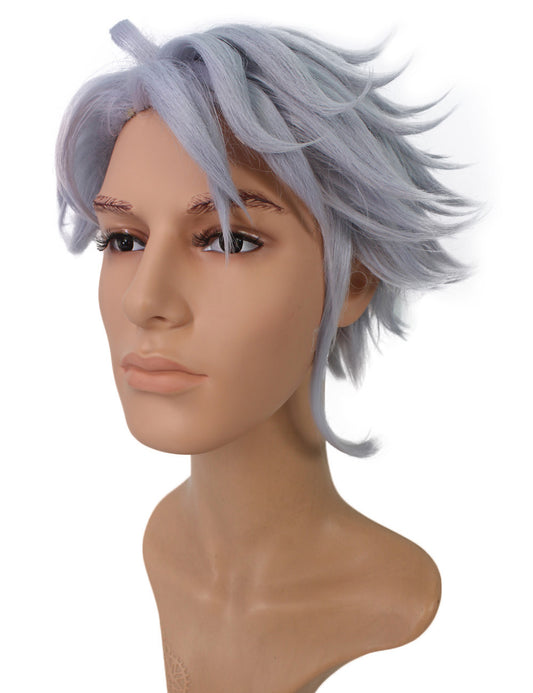 メンズファッション C-087 ショート C-パープルホワイト コスプレヒートスタイラブルウィッグ