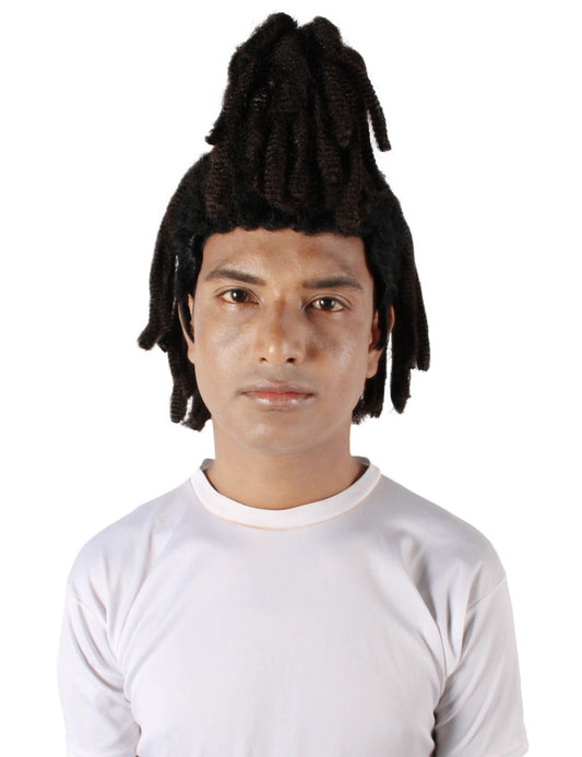 ハロウィンパーティー プレミアム 大人用 男性の「The Weekend」の黒いウィッグ H-5697