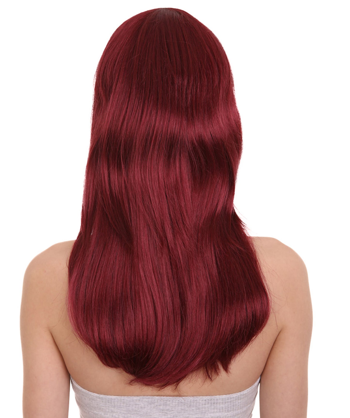 Wigs2you ハロウィン パーティー プレミアム レディース H-1037 とても快適なグラマー グリーン ウィッグ バーガンディ色