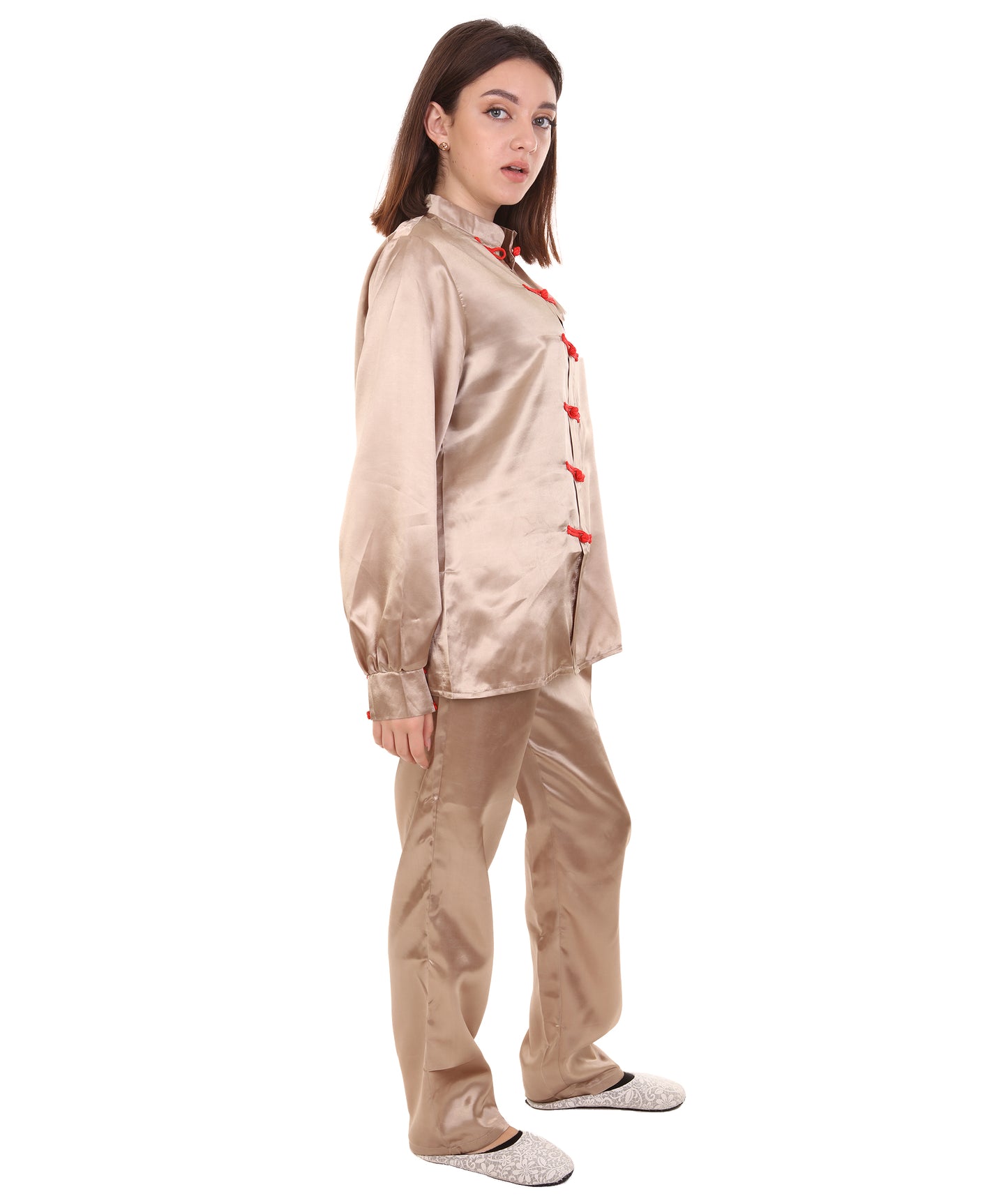 大人用ウィメンズ JCO-270_6 中国の伝統的なカンフー コッパーサテン 制服 コスプレ衣装