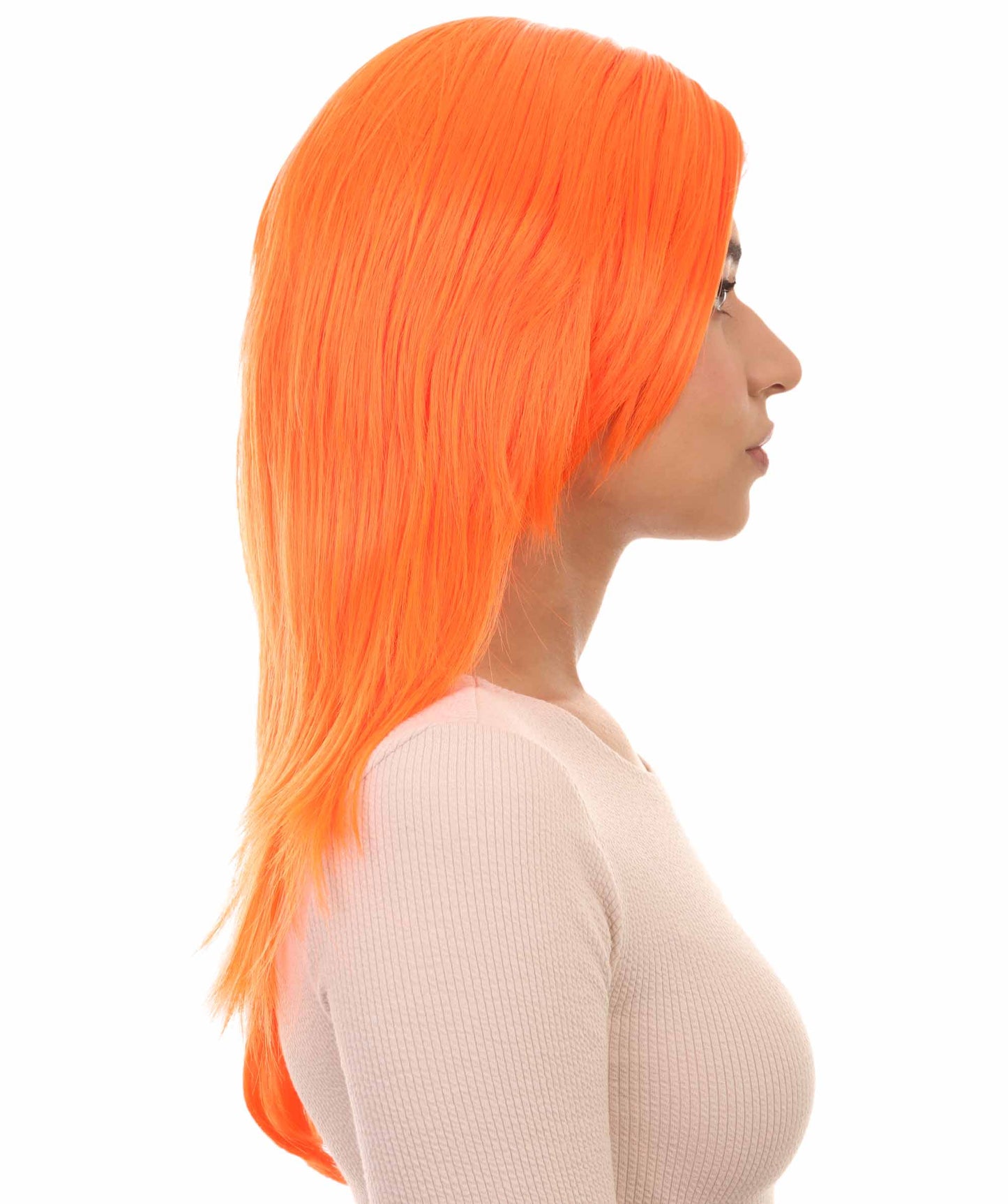 Wigs2you ハロウィンパーティープレミアム H-964 3レイヤーのパーティーガールウィッグ ネオンオレンジカラー