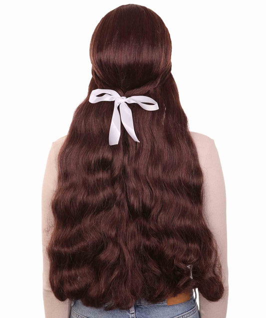 女性用 くるみ割り人形と四つの王国 クララ ブラウンロングウィッグ H-4630 TV/映画ウィッグ プレミアム通気性キャップレスキャップ